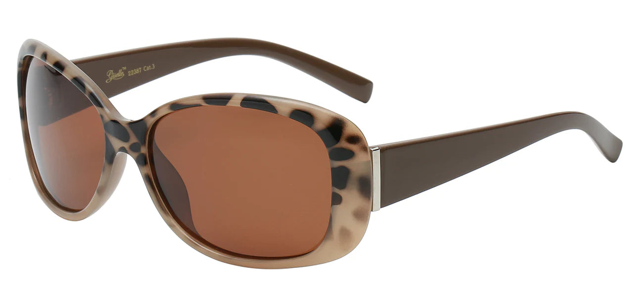 Polarized Giselle PZ-GSL22387 Classic Icon Traditional Oval Polymer Wrap Ladies Shades